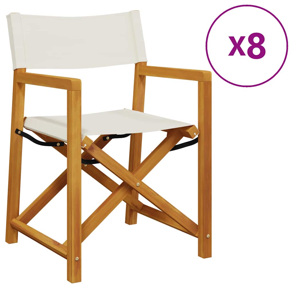 E-shop vidaXL 8 kusov Skladacie záhradné stoličky krémovobiele látka
