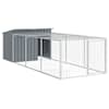 vidaXL koerakuut jooksualaga, antratsiithall, 153 x 396 x 110 cm, tsingitud teras