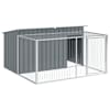 vidaXL koerakuut jooksualaga, antratsiithall, 197 x 194 x 110 cm, tsingitud teras