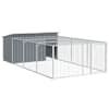 vidaXL koerakuut jooksualaga, antratsiithall, 197 x 396 x 110 cm, tsingitud teras