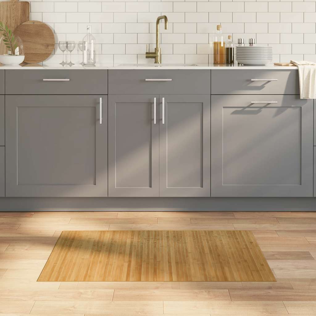 vidaXL Teppich Rechteckig Natur 60x100 cm Bambus