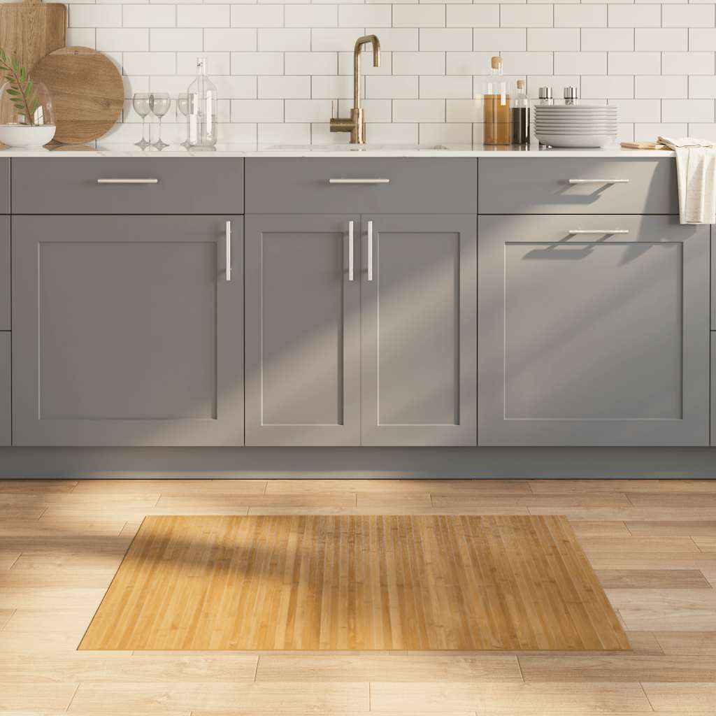 vidaXL Teppich Rechteckig Natur 70x100 cm Bambus