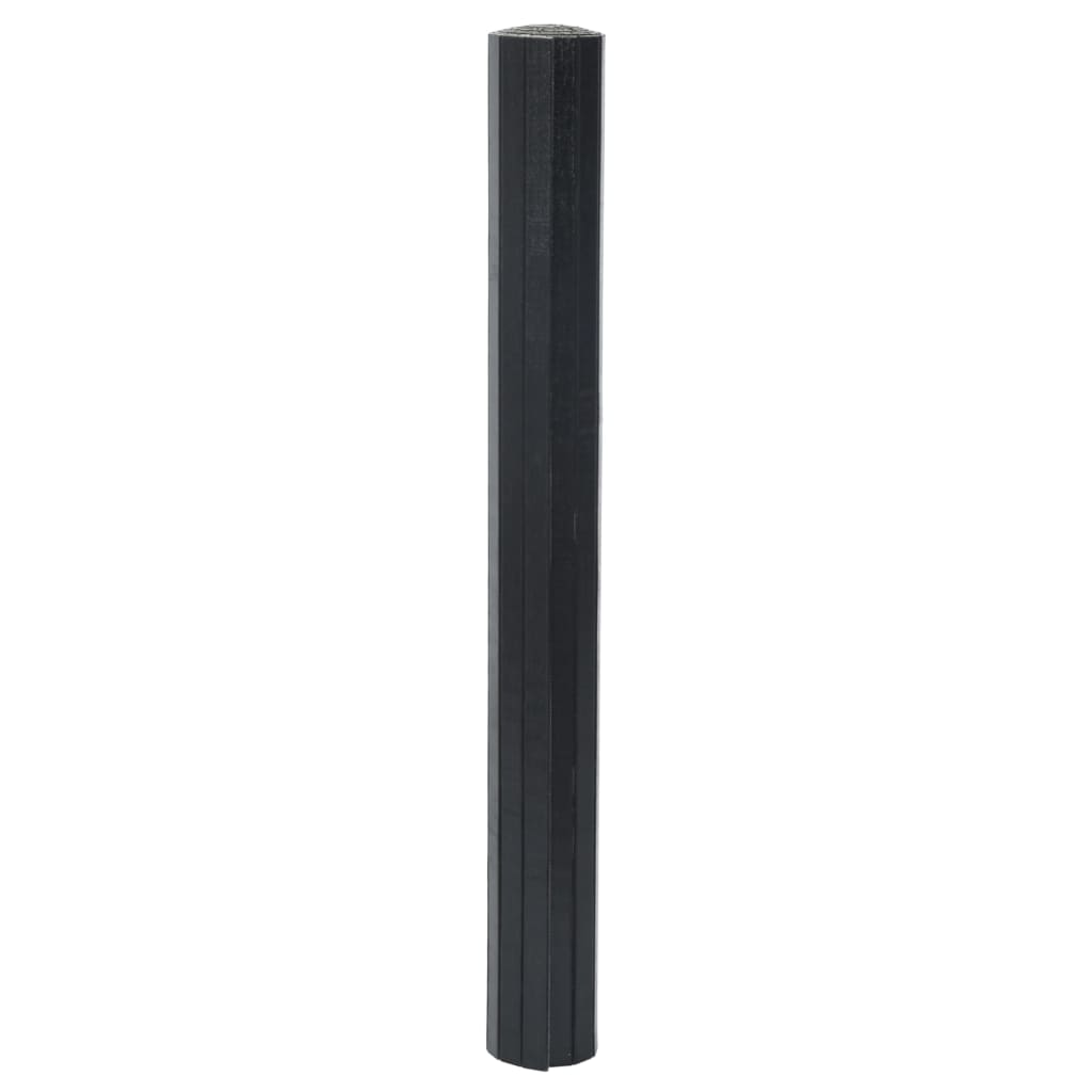 vidaXL Vloerkleed rechthoekig 70x400 cm bamboe zwart afbeelding