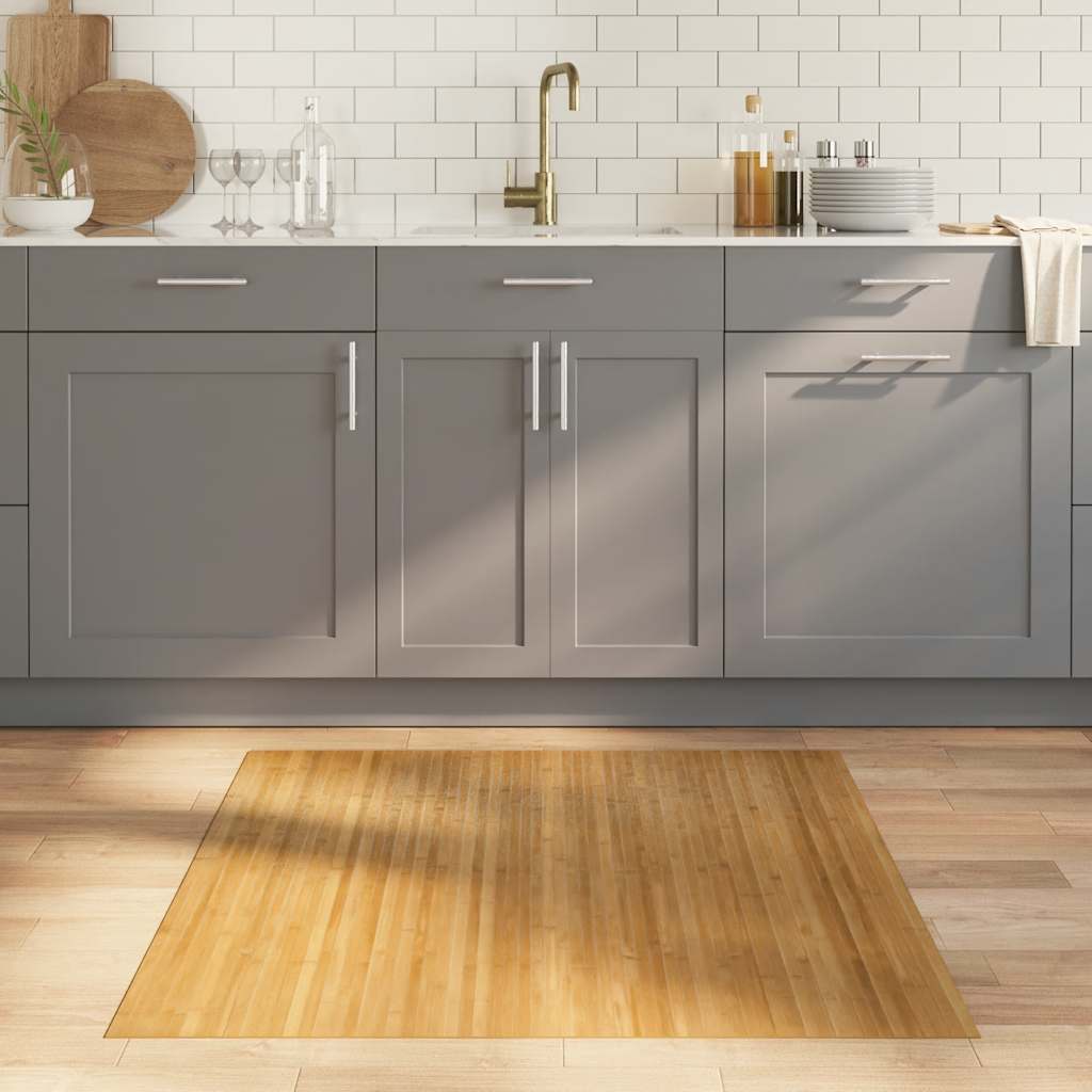 vidaXL Teppich Rechteckig Natur 100x100 cm Bambus