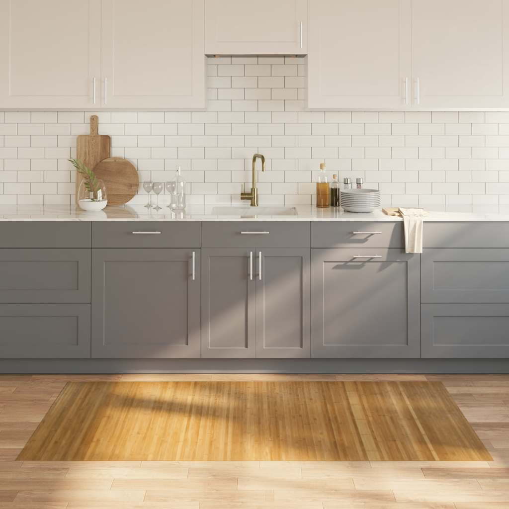 vidaXL Covor dreptunghiular, natural, 100x200 cm, bambus