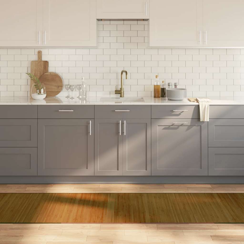 vidaXL Teppich Rechteckig Braun 70x1000 cm Bambus