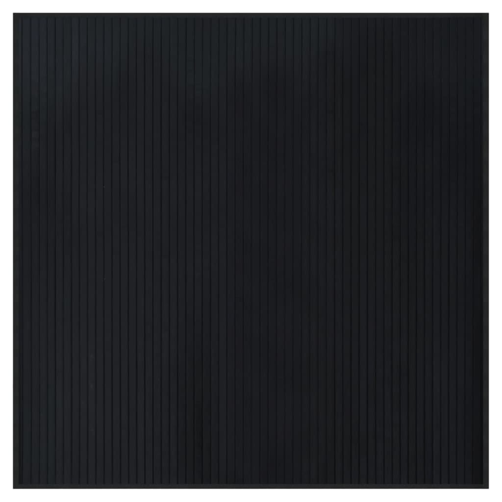 vidaXL Štvorcový koberec čierny 100x100 cm bambusový