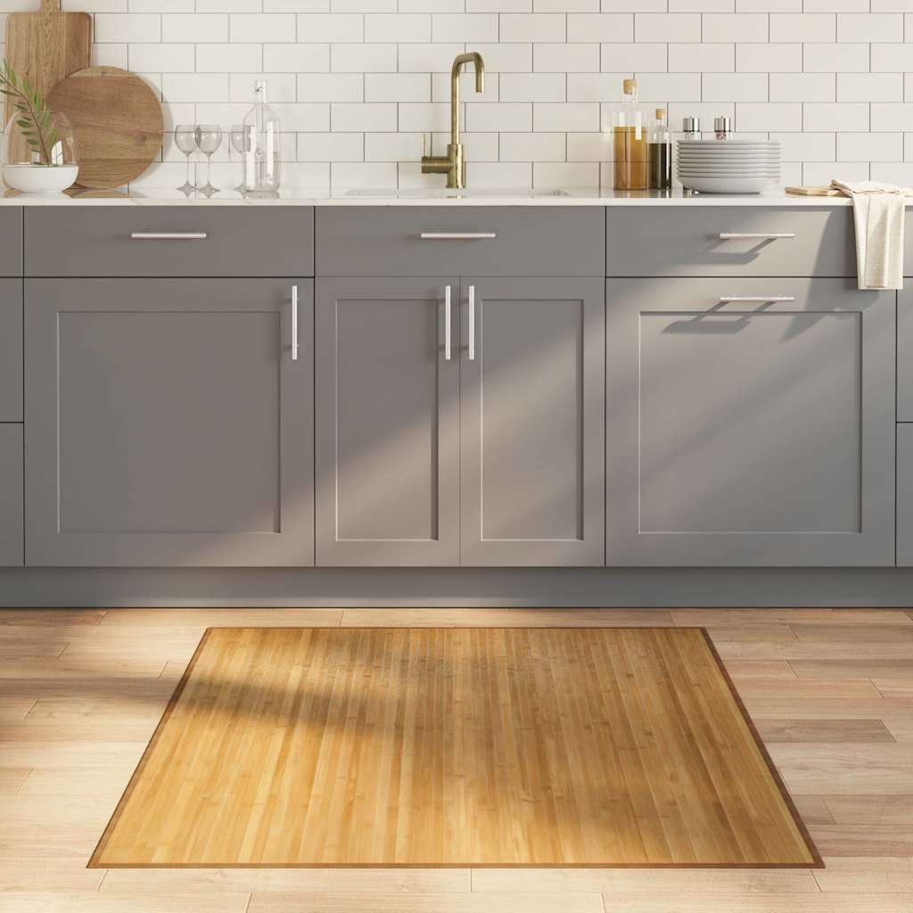 vidaXL Teppich Quadratisch Natur 100x100 cm Bambus