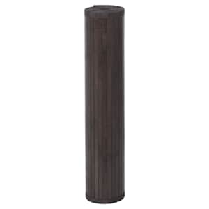 Koberec čtvercový tmavě hnědý 100 x 100 cm bambus - obrázek 3