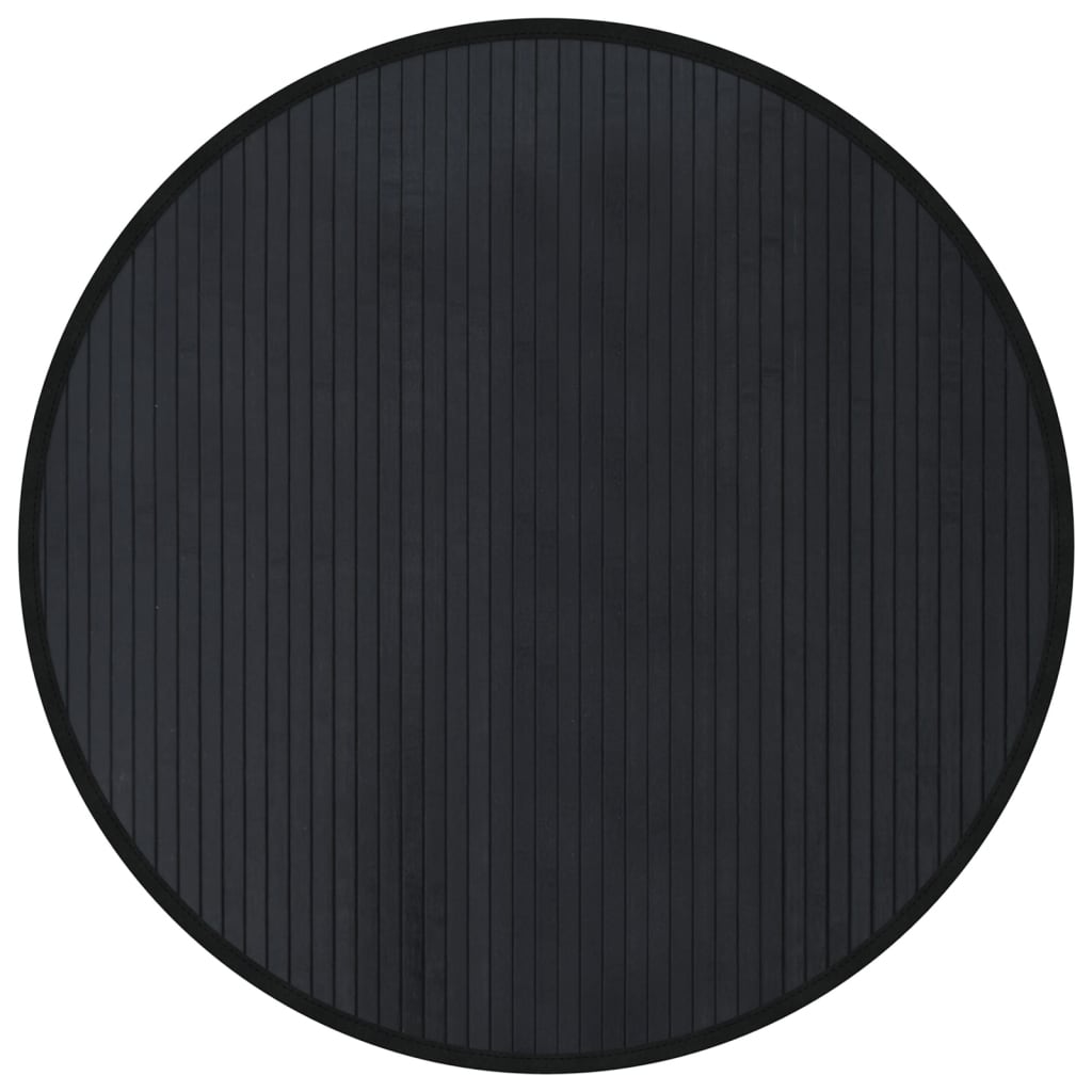 vidaXL Koberec kulatý černý 80 cm bambus