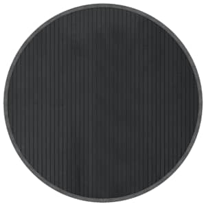 Koberec kulatý šedý 80 cm bambus - obrázek 2