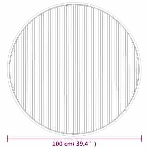 Koberec kulatý hnědý 100 cm bambus - obrázek 8