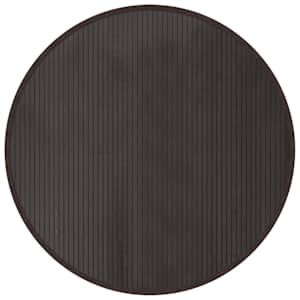 Koberec kulatý tmavě hnědý 100 cm bambus - obrázek 2