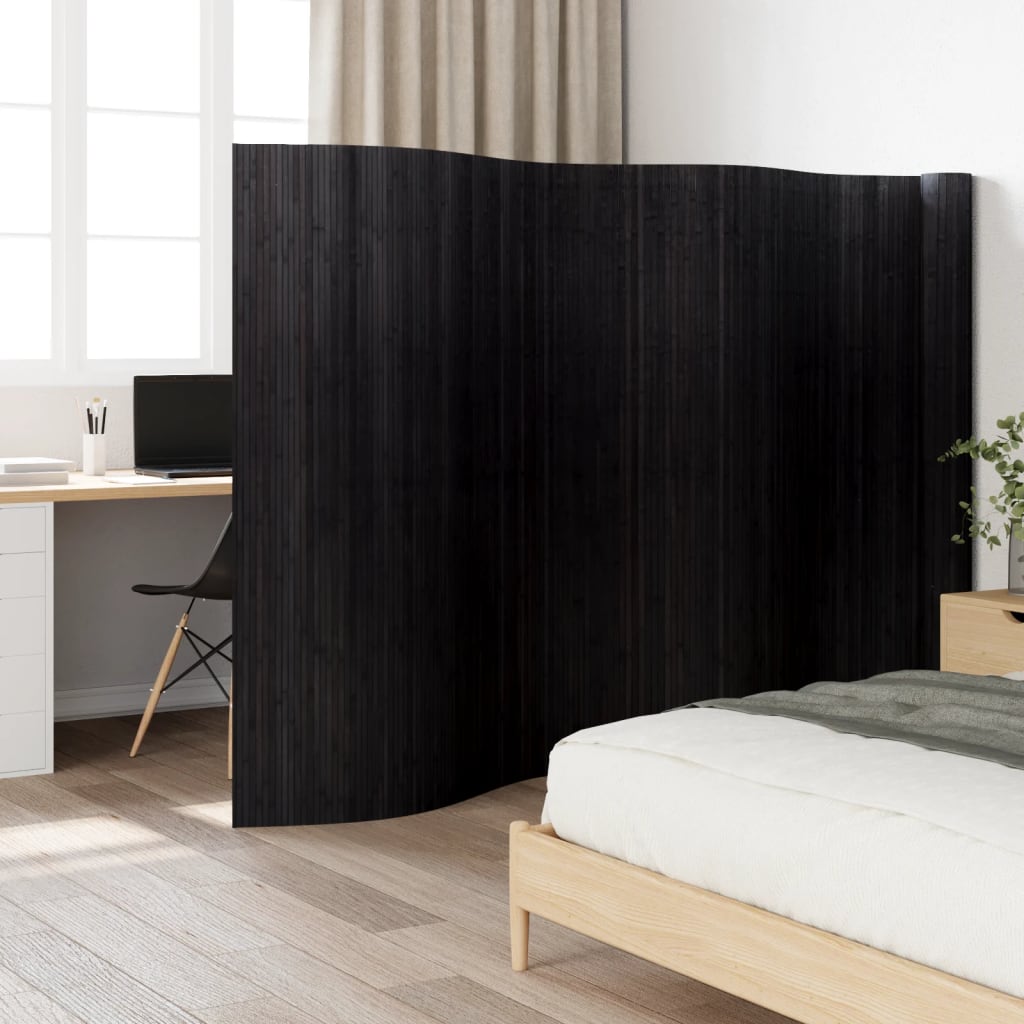 vidaXL Paravan de cameră, negru, 165x800 cm, bambus