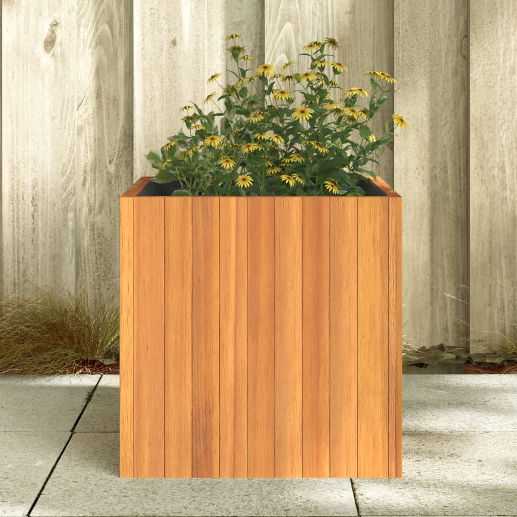 vidaXL Puutarhan kukkalaatikko 45x45x45 cm täysi akasiapuu
