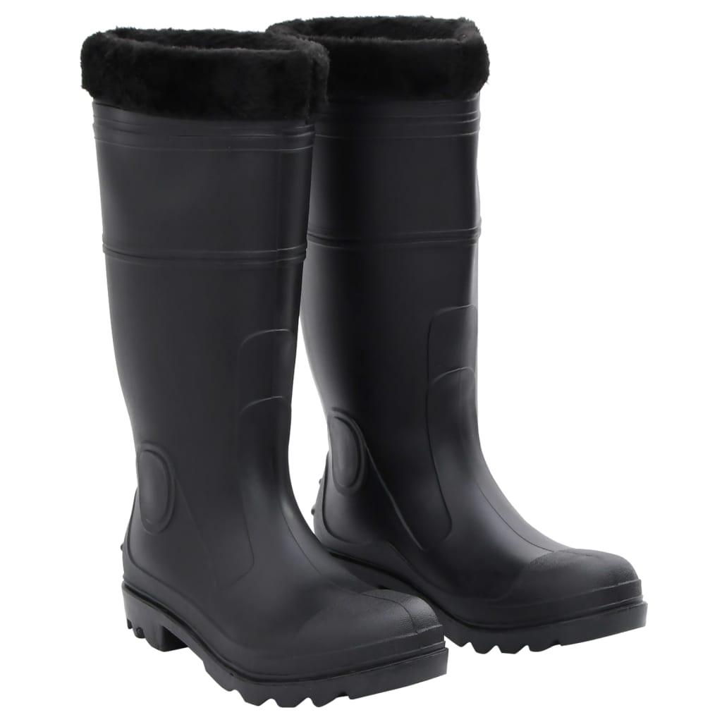 vidaXL Gummistiefel mit Herausnehmbarem Innenfutter Schwarz Gr. 41 PVC