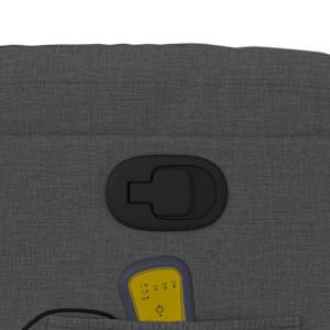 Masážní polohovací křeslo tmavě šedé textil - obrázek 10