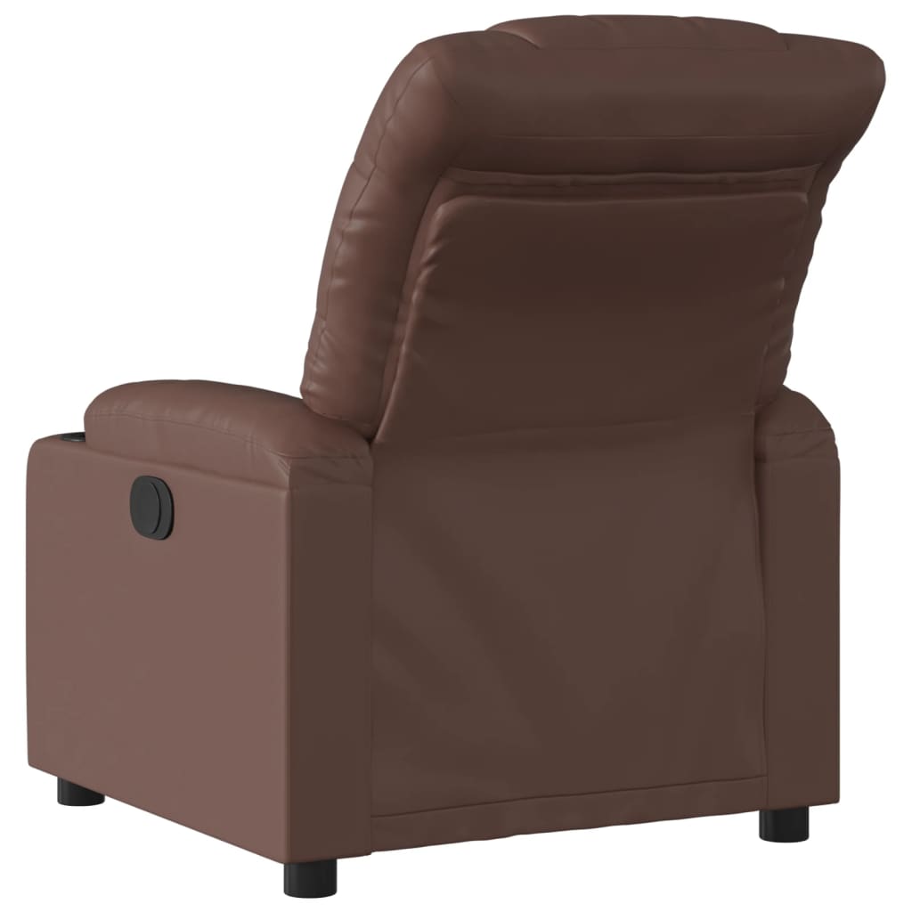 vidaXL Fauteuil verstelbaar kunstleer bruin afbeelding