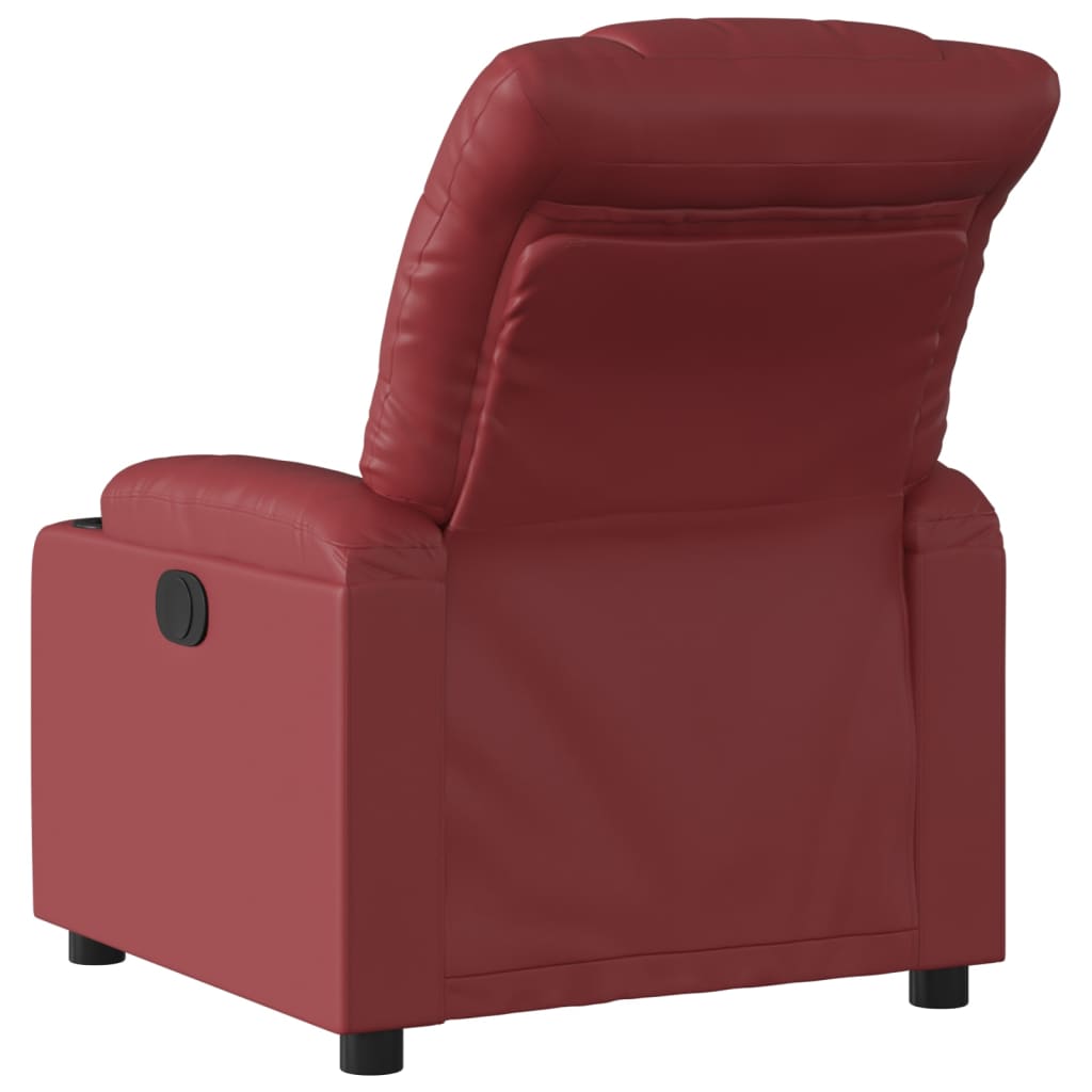 vidaXL Fauteuil verstelbaar kunstleer wijnrood afbeelding
