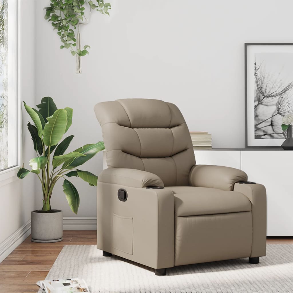 vidaXL Fotoliu rabatabil, cappuccino, piele ecologică