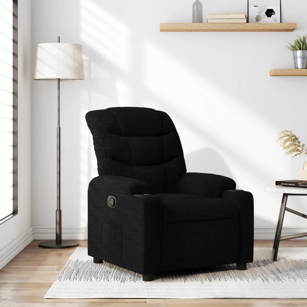 vidaXL Fauteuil inclinable Noir Tissu