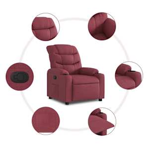 Polohovací křeslo vínové textil - obrázek 5
