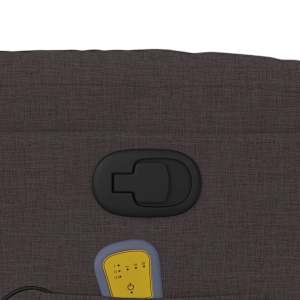 Masážní polohovací křeslo tmavě hnědé textil - obrázek 10