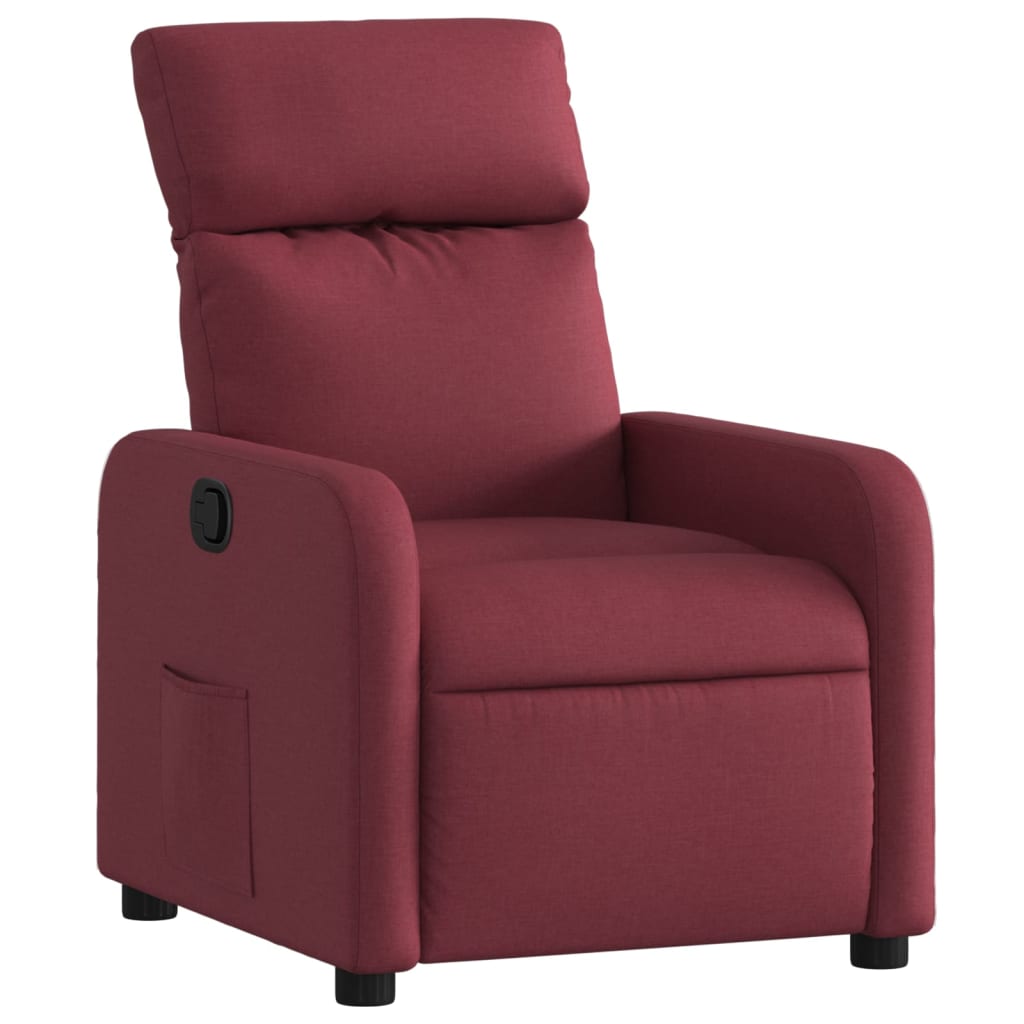 vidaXL Polohovací křeslo vínové textil