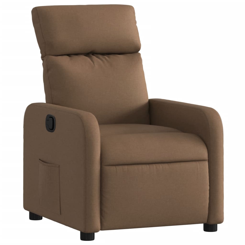 vidaXL Polohovací křeslo hnědé textil