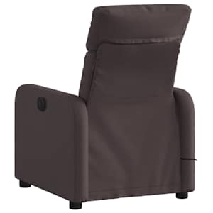 Masážní polohovací křeslo tmavě hnědé textil - obrázek 4