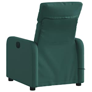 Masážní polohovací křeslo tmavě zelené textil - obrázek 4