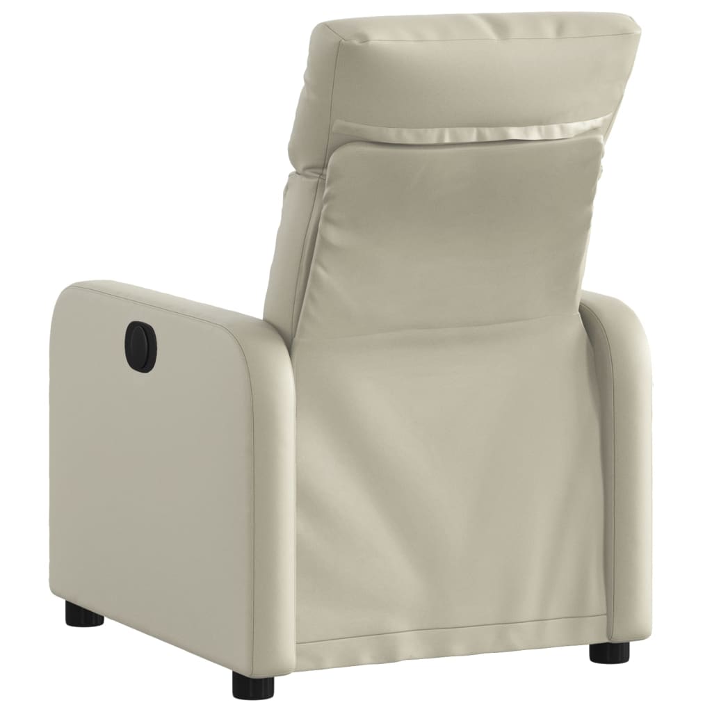 vidaXL Fauteuil verstelbaar kunstleer crèmekleurig, foto 2