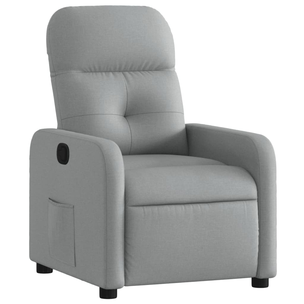 vidaXL Fotoliu rabatabil, gri deschis, material textil