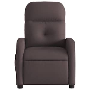 Masážní polohovací křeslo tmavě hnědé textil - obrázek 7