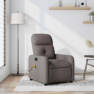 Masážní polohovací křeslo taupe textil - obrázek 1