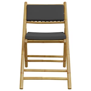3dílný skládací bistro set s tmavě šedými poduškami bambus - obrázek 6