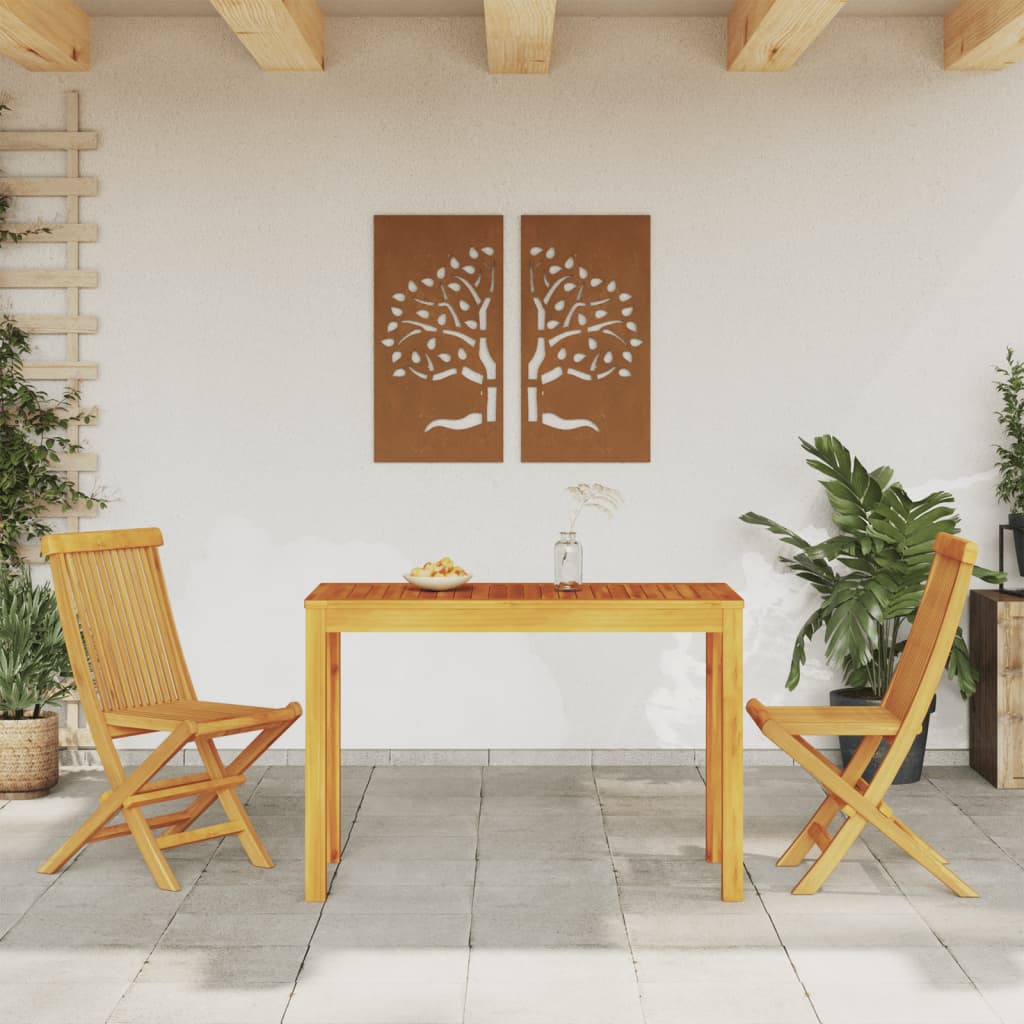 vidaXL Ulkoruokapöytä 110x55x75 cm täysi akasiapuu