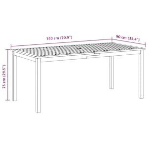 Zahradní jídelní stůl 180 x 90 x 75 cm masivní akáciové dřevo - obrázek 10