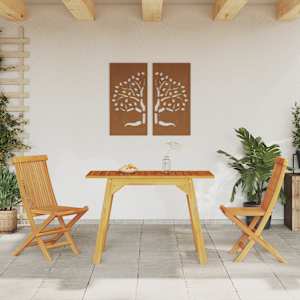 Zahradní jídelní stůl 110 x 56 x 75 cm masivní akáciové dřevo - obrázek 3