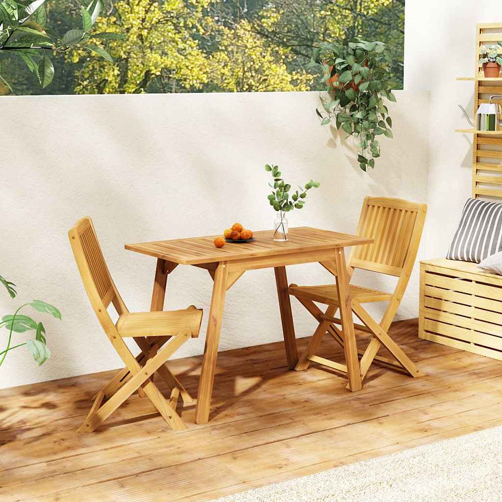 vidaXL Set de balcon, 3 piese, lemn masiv de acacia