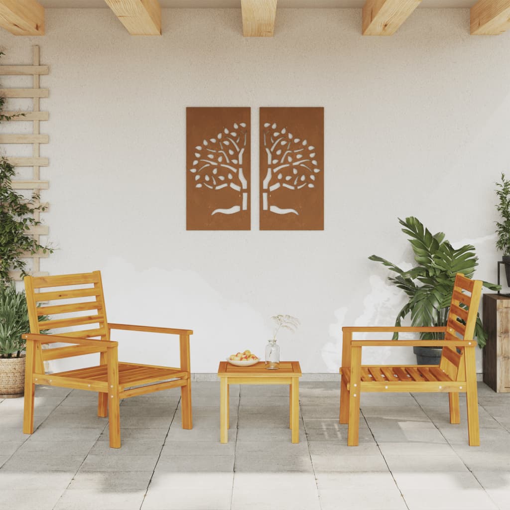 Gartensessel 2 Stk. 66,5x65x81 cm Massivholz Akazie