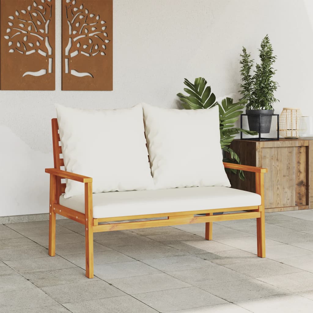 vidaXL Banchetă de grădină cu pernă, 120 cm, lemn masiv de acacia