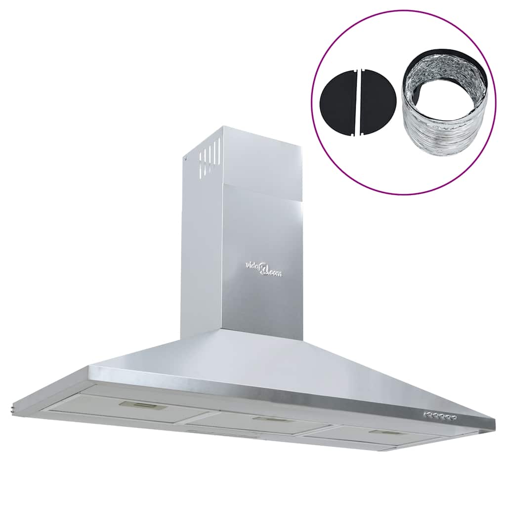 vidaXL Dunstabzugshaube 90 cm Edelstahl