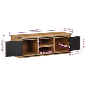 TV skříňka s dvířky 105 x 35 x 36 cm masivní mangovníkové dřevo - obrázek 11