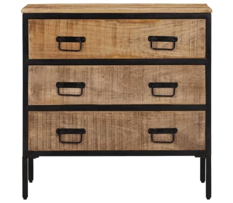 vidaXL Komoda 70x35x70 cm trden robusten mangov les in kovina