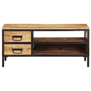 TV stolek 90 x 35 x 40 cm masivní hrubé mangovníkové dřevo - obrázek 2