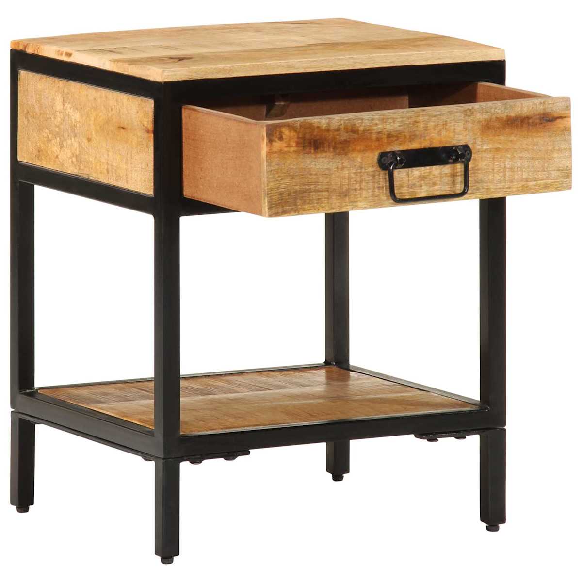 Sengebord Brun 40 x 35 x 50 cm Massiv mango træ og metal - Billede 2
