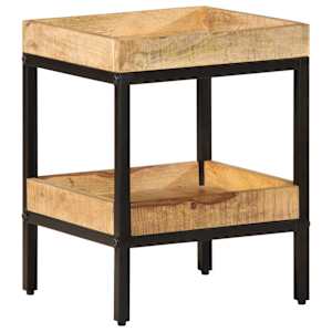 Stranska miza s polico Rjava 35 x 35 x 45 cm Masiven les manga