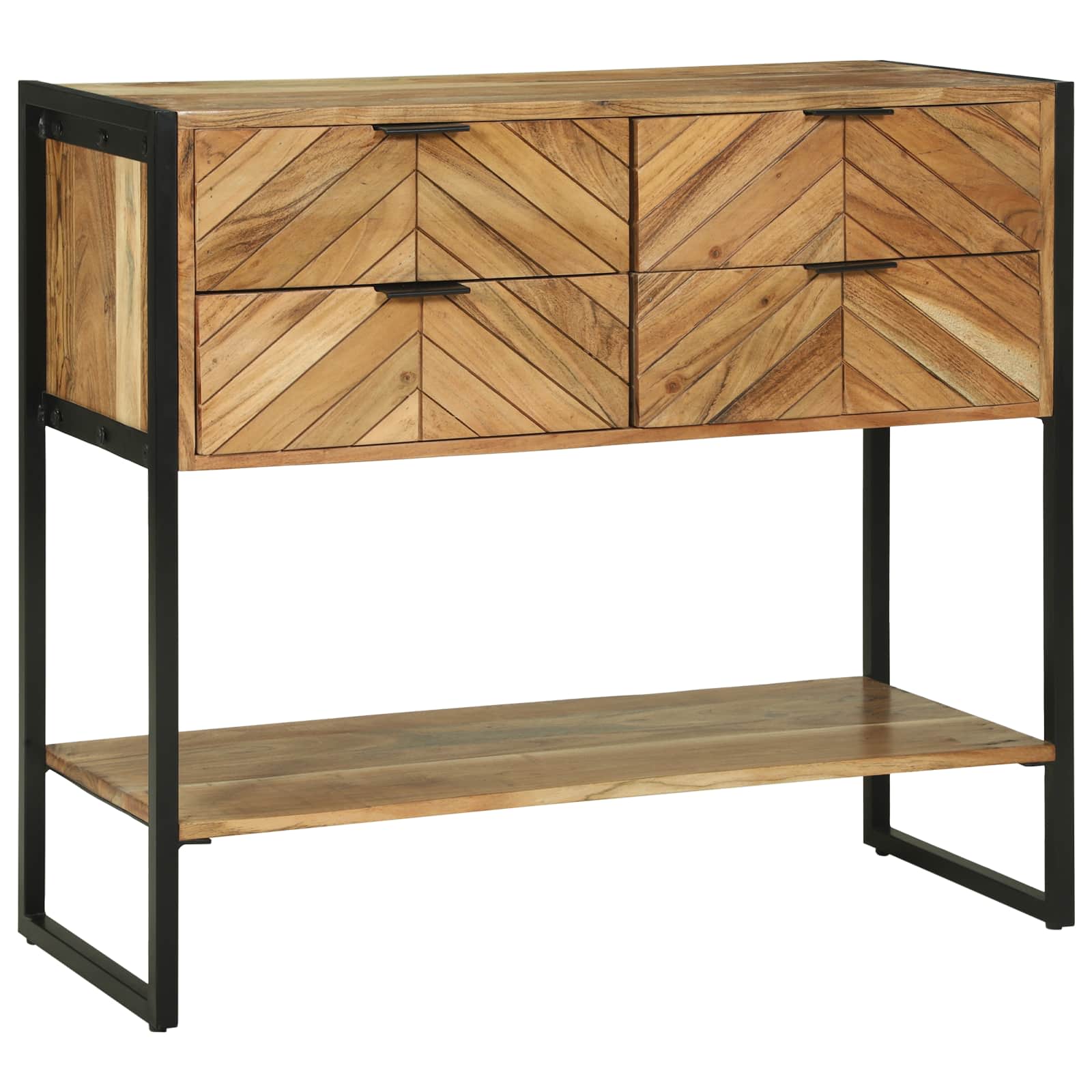 Konzolna miza Rjava 90 x 35 x 80 cm Masiven les akacije