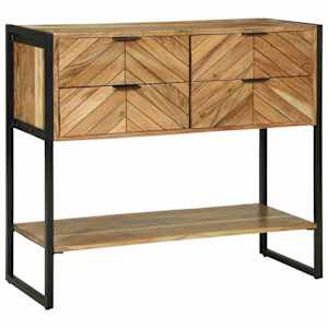 Konzolna miza Rjava 90 x 35 x 80 cm Masiven les akacije